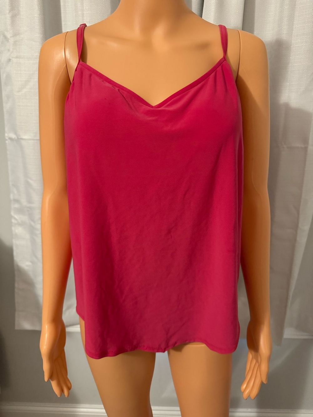 Great Bal Harbour Swim size L raspberry pink built in bra adjustable tankini top